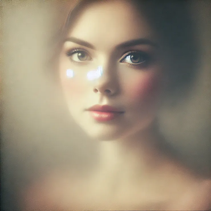 She exists on the edge of recognition, her features softened and blended like the tender memories she safeguards.