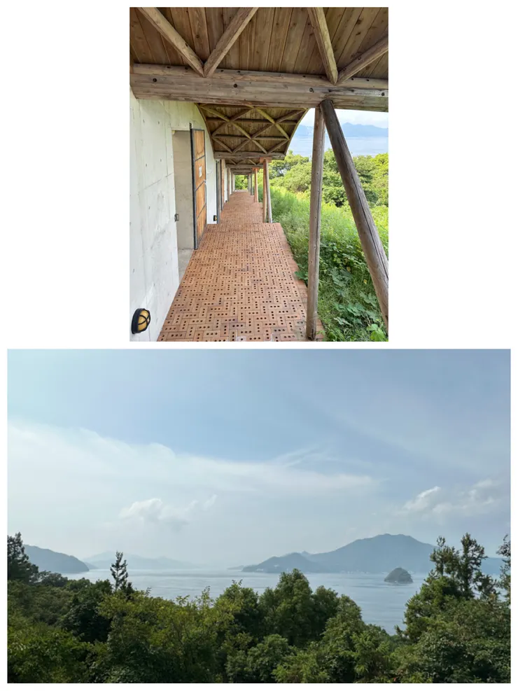 美術館的長階梯跟下層平台望出去的景色