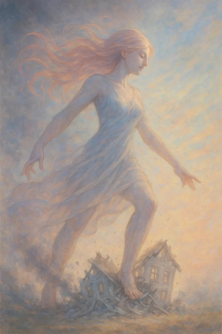 巨人踩碎房子（AI assisted visuals）