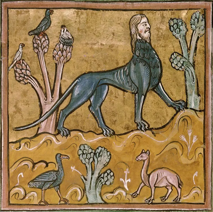 羅徹斯特動物寓言中的蠍獅（約 1230–1240）