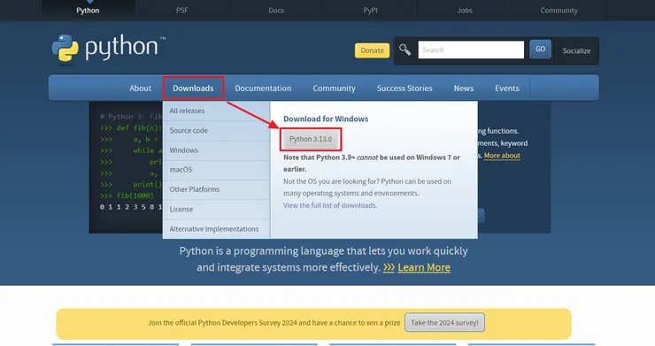 官網下載安裝Python