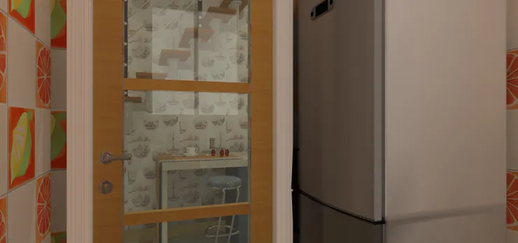 門上看得到玻璃窗能外面，一來能增加空間感，二來不會封閉，跟外面有聯繫。