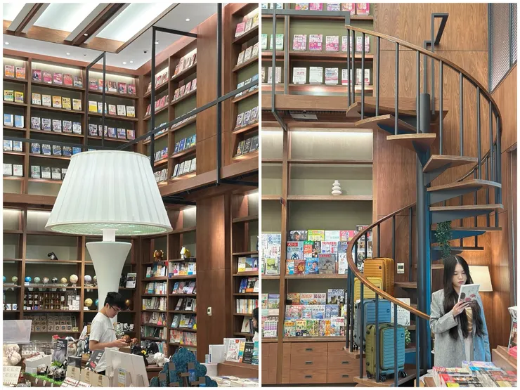 大型吊燈和旋轉梯，還有一整面的書牆，有種進入魔法世界的感覺