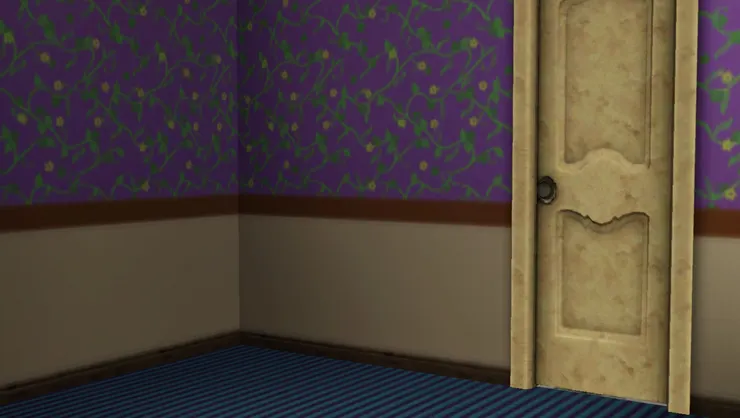 地氈跟壁紙同樣有紫色。大家看得出來嗎？