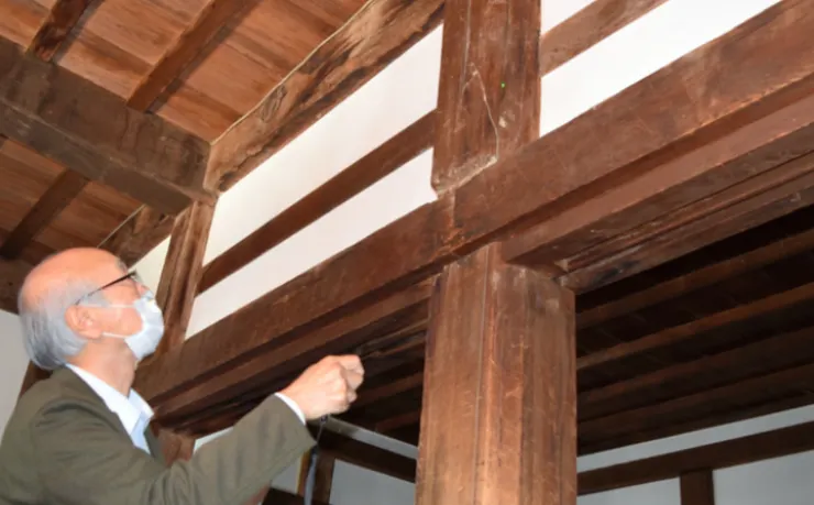 犬山城天守一樓的檜木柱