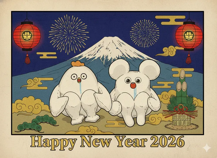 用Nano Banana生成的新年賀卡，可愛嗎？呵呵