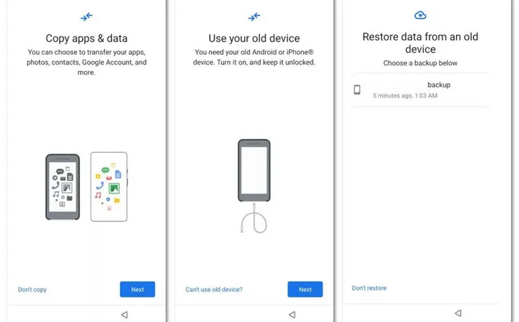 從 Google 備份還原