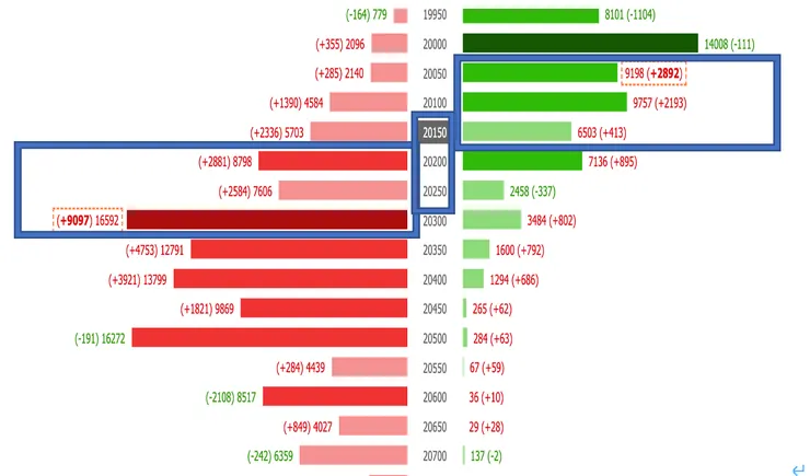 選擇權籌碼分布圖，資料來源：玩股網