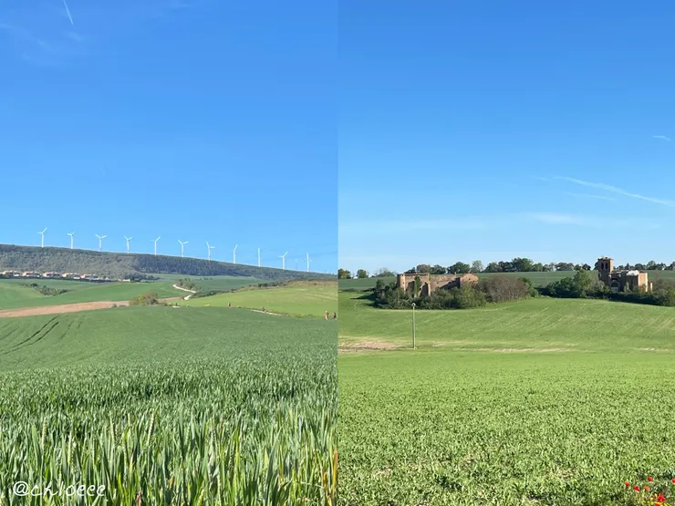 上坡路段的景色,很多風車的地方就是寬恕之峰位置