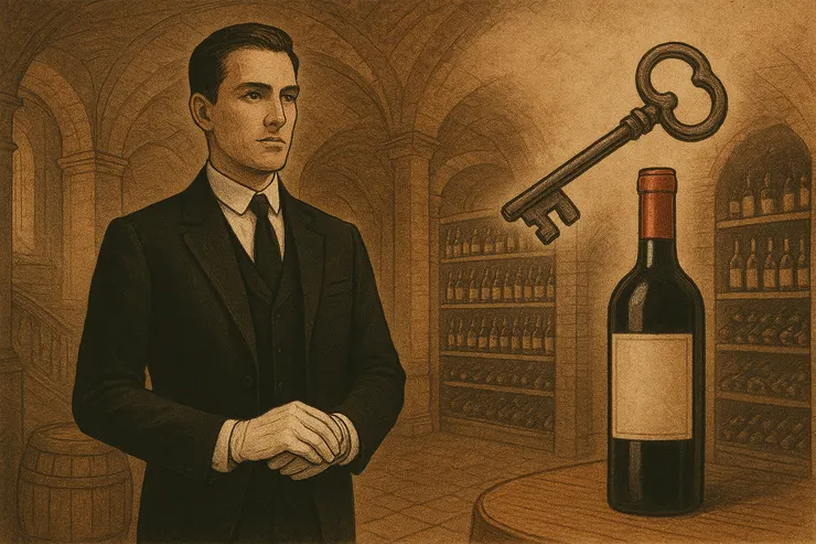「『執事與酒窖』的形象,執事與紅酒相伴的畫面,正是莊園傳統的延續。」〈本圖由AI協助生成。〉