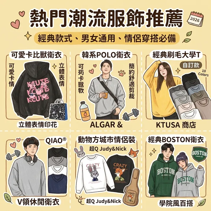 【情侶大學T推薦】低調放閃最高境界!Dcard/PTT熱推單品:週年禮物/男女共穿,連帽衛衣/經典刷毛大學T