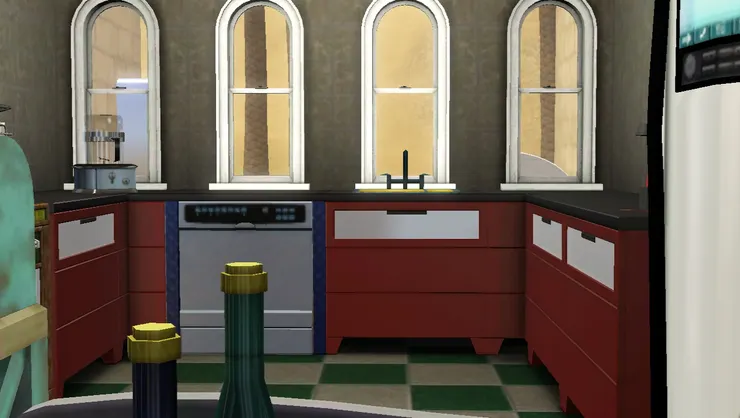 本來這牆是門，但令廚房變得很不實用，我便改成窗戶。