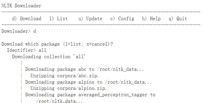 colab上的下載畫面