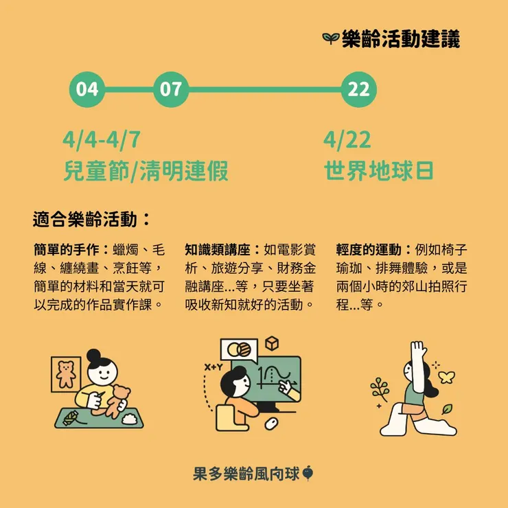 4月樂齡活動建議