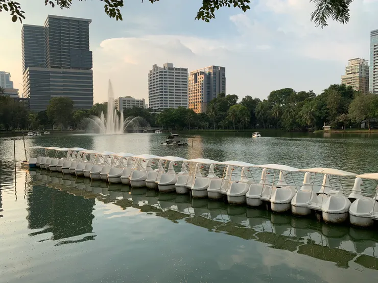 公園裡的湖有鴨子船,天氣不熱的話可以體驗看看