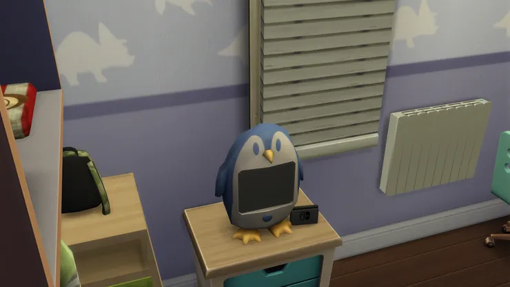 這個很可愛的是電視,下面黑色的是遊戲機。沒聽過男孩子不愛玩遊戲機。