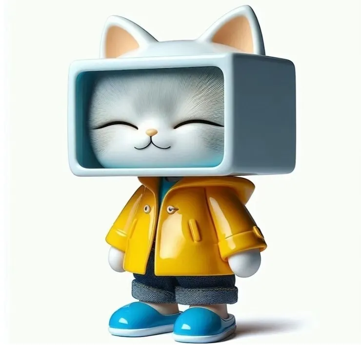 立體方塊拖鞋貓