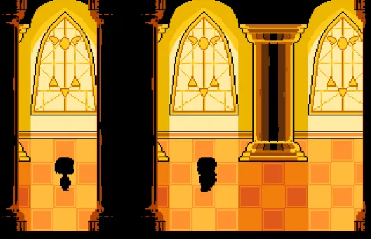 審判長廊(圖右人影為Sans)