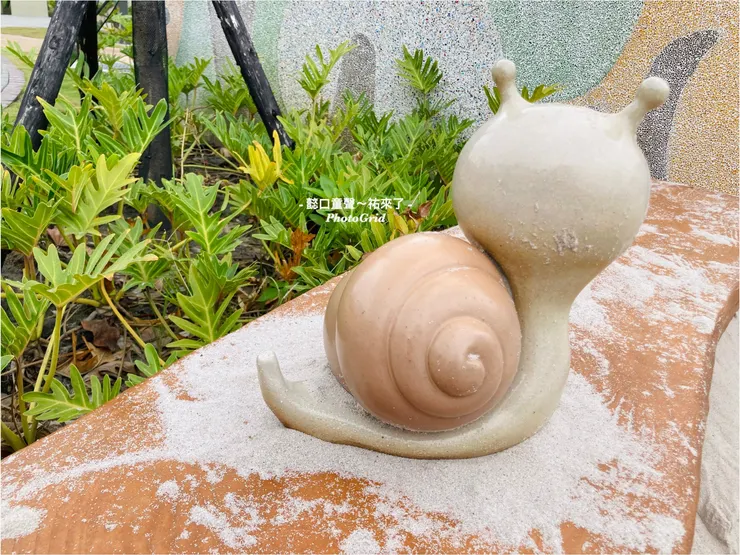 沙坑休憩區的蝸牛。