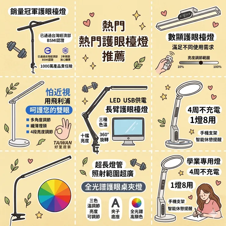 【護眼檯燈推薦】看書不反光！Dcard/PTT熱議高CP值護眼檯燈評比：國考/學生族，超長燈管/LED護眼燈