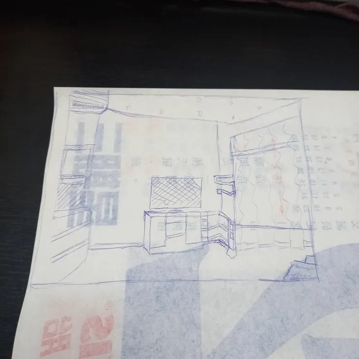這禮拜有一天練習畫畫關於極簡房間