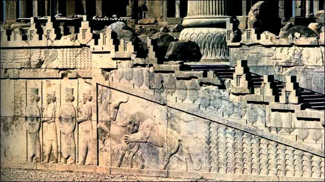 「波斯波利斯」阿帕達納宮階梯,「阿契美尼德」王朝,西元前5至4世紀。