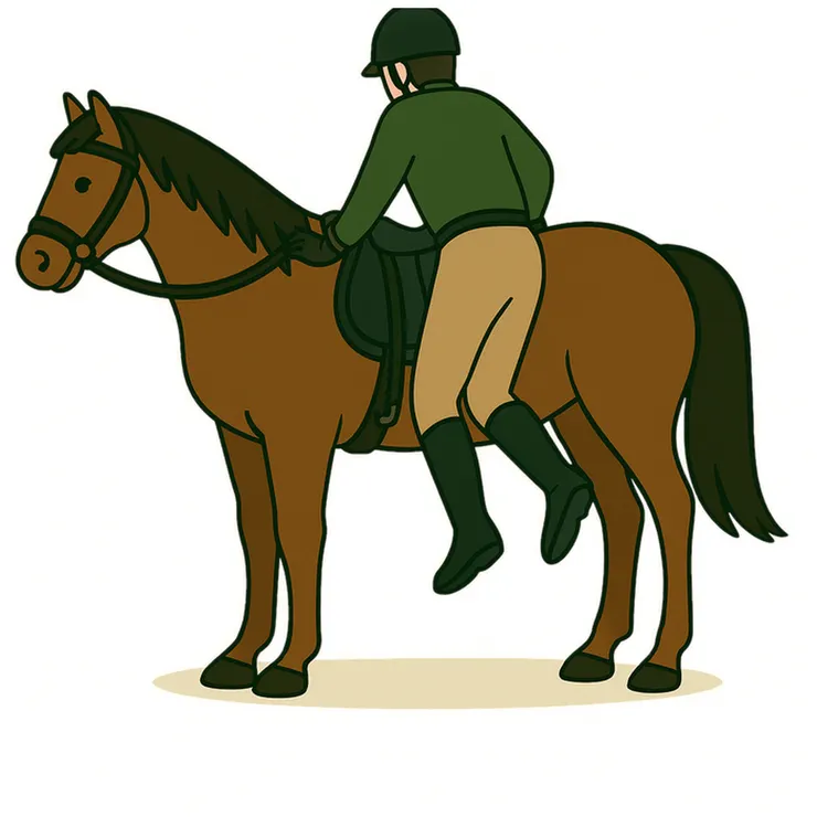 面朝馬鞍，雙腳離鐙