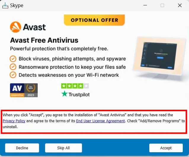 它有提醒會安裝附加軟體