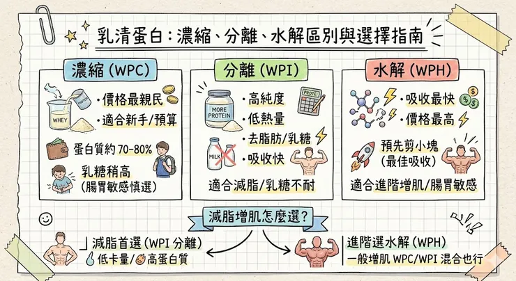 乳清蛋白濃縮、分離、水解區別及選擇指南
