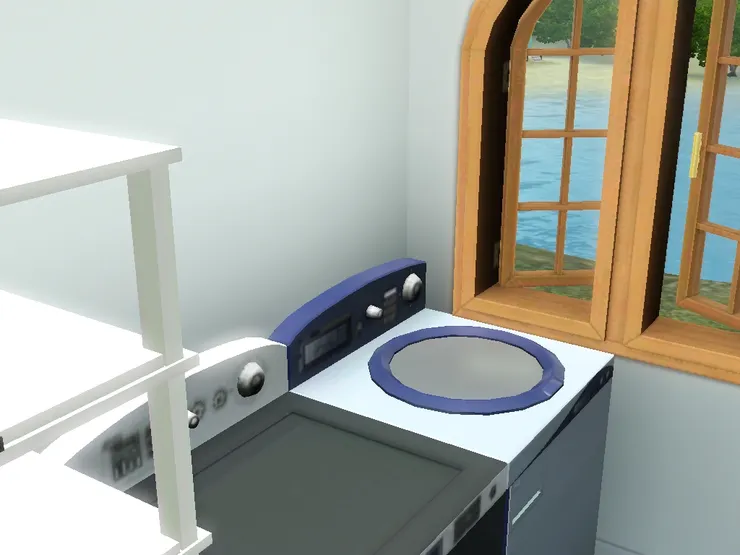 洗衣間當然有最基本的洗衣機和乾衣機。有人會在窗外安裝晾衣架,但我這次沒有。