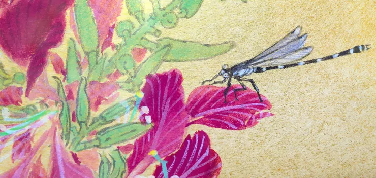 〈閑庭幽趣〉局部－蜻蜓