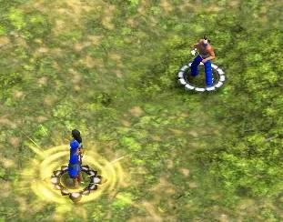 軍事單位在戰酋附近時,底下會有白圈,能增加其生命值。