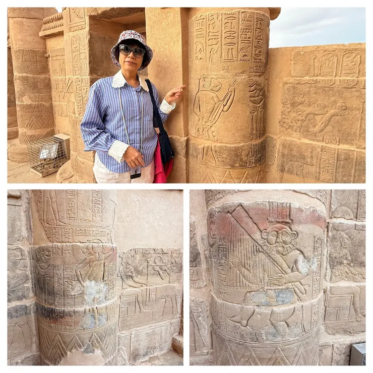 哈索爾小神廟有很多跟猴子彈奏樂器的壁畫。