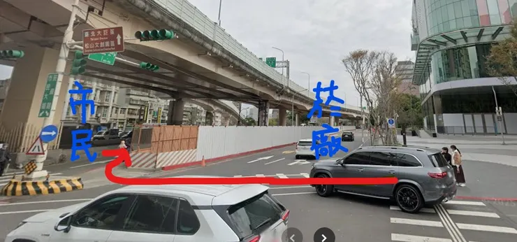光復南路右轉市民大道示意圖