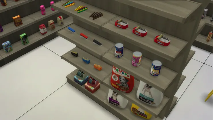 旁邊的貨架擺放了簡單常用的文具。