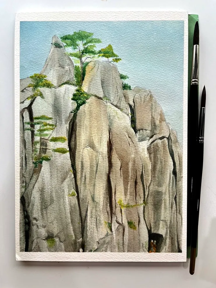 水彩練習W64旅程VIII, 26x18cm, Jun2024