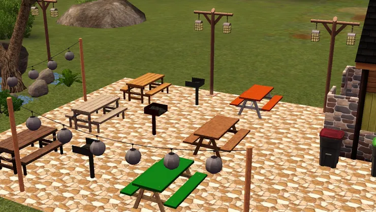 因為地方不夠，所以不能每張桌椅獨享一個燒烤爐，大家共用吧。