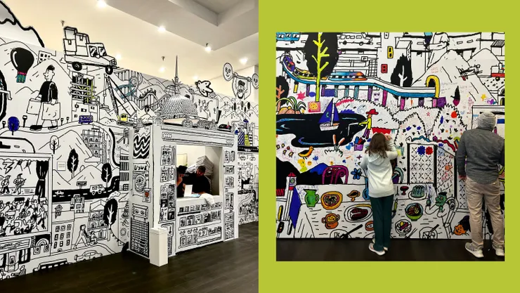 David 和美國花旗銀行合作的插畫專案,民眾可以在裝置上畫筆塗鴉。