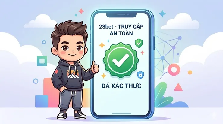 Quy trình xác thực link vào 28bet chính thức 2026.