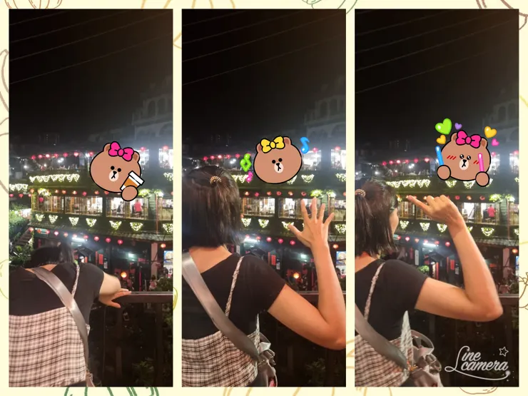 圖10：齁唷！又來了！這次直接背對鏡頭笑場，對啦！我在「海悅」變魔法喔！