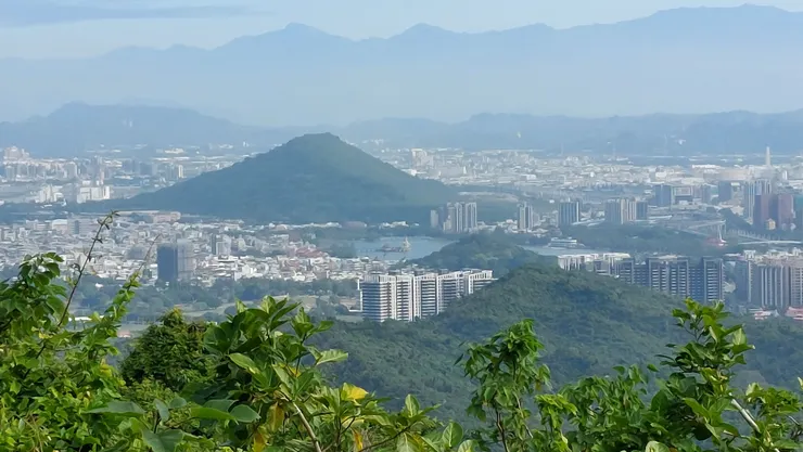 天氣佳，可看到山下的蓮池潭水面
