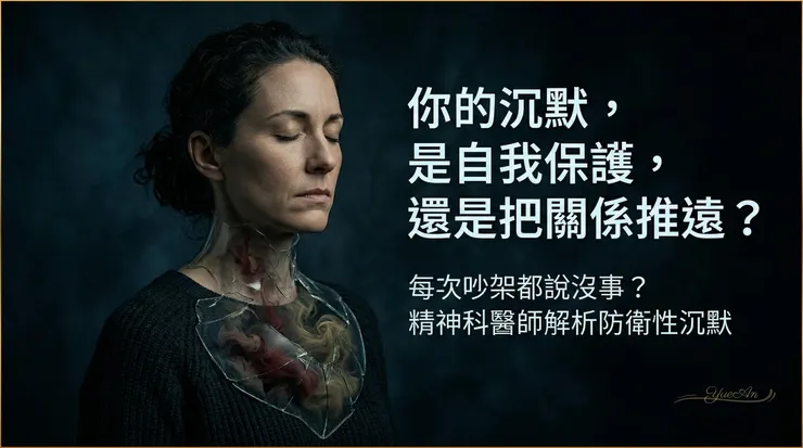 每次吵架都說沒事？精神科醫師解析：有些沉默不是冷暴力，而是防衛性沉默。（圖／悅安身心診所）