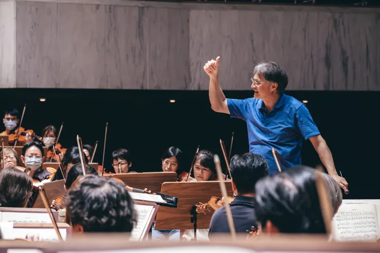 NSO音樂總監準‧馬寇爾(Jun Märkl)與NSO為6月29日及7月14日音樂會排練。