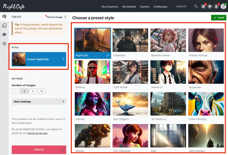 03 Text to image 操作說明|③ 風格 Style