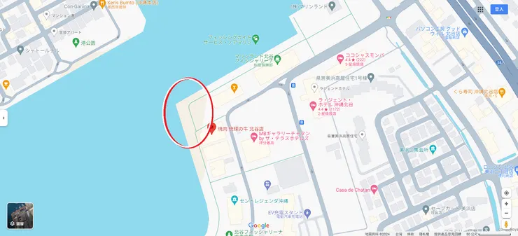 「海邊廣場」的大致位置。