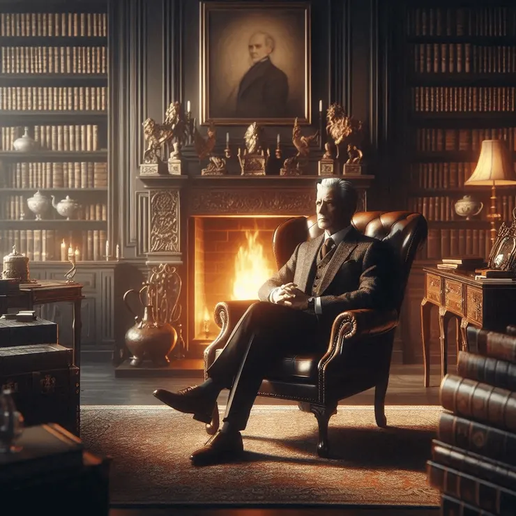 有趣的是，連 AI 繪圖工具都預設人們坐下時會保持翹腳的姿勢。由 DALL-E 生成。