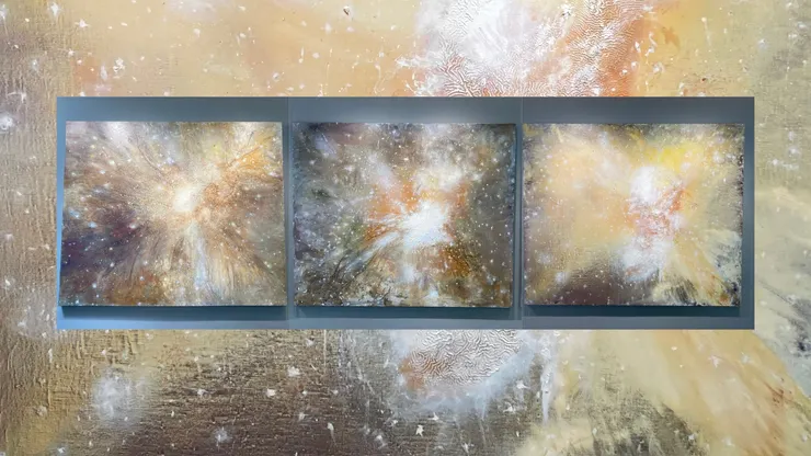 〈Air #10-1〉〈Air #10-2〉〈Air #10-3〉，153x183cm，油彩/蔴布，2012