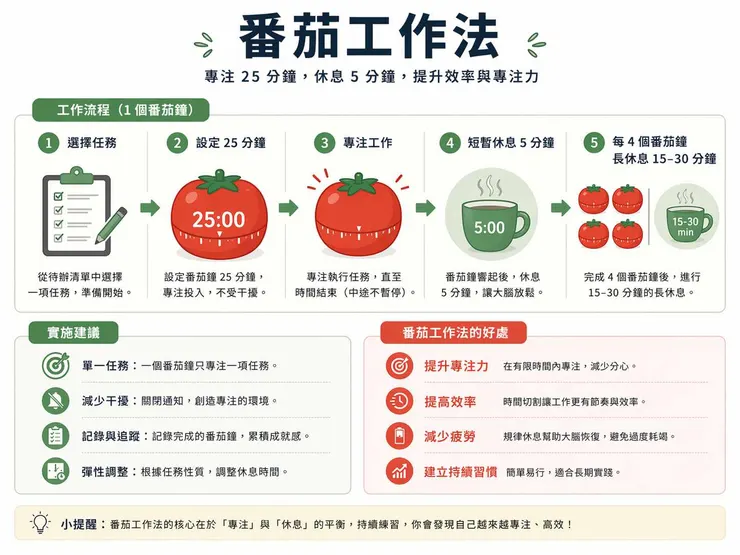 番茄鐘工作法是什麼？
