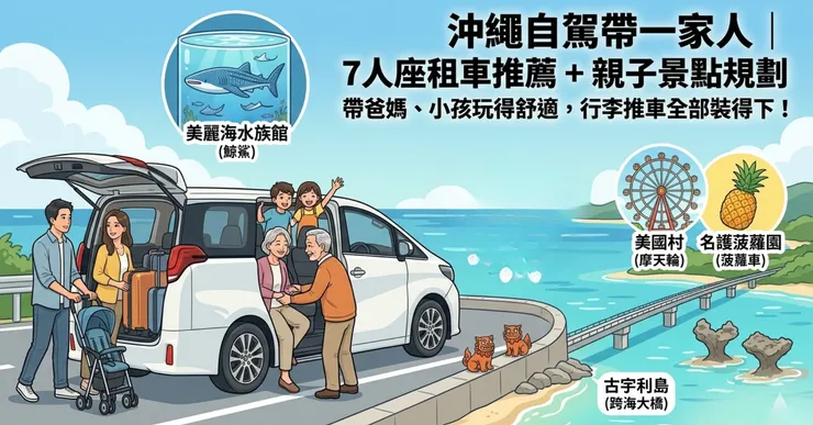 沖繩自駕帶一家人｜7人座租車推薦+親子景點規劃
