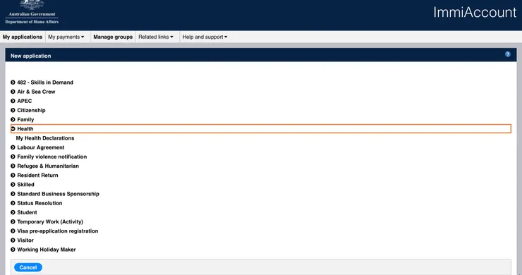 點 health 的 My health declaration